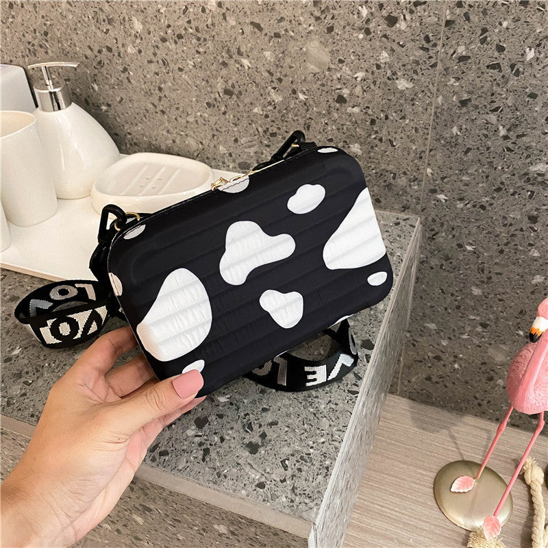 Wholesale Cow Patterned Leopard Patterned Butterfly Synthetic Leather Suitcase and Shoulder Bag